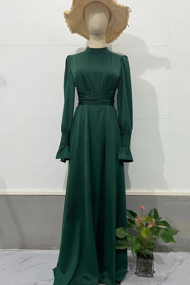 Glorol - Patchwork Slim Lace-Up Maxi Dress