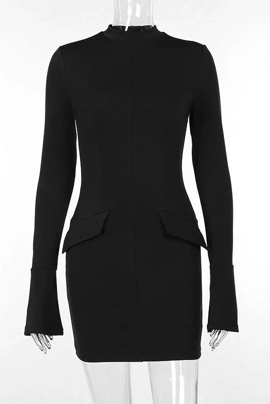 Glorol - Elegant Long Sleeve Bodycon Mini Dress