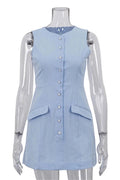 Glorol - Patchwork Sleeveless Mini Dress