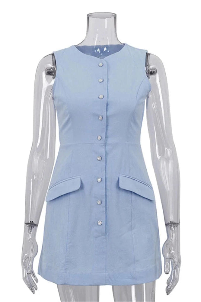 Glorol - Patchwork Sleeveless Mini Dress