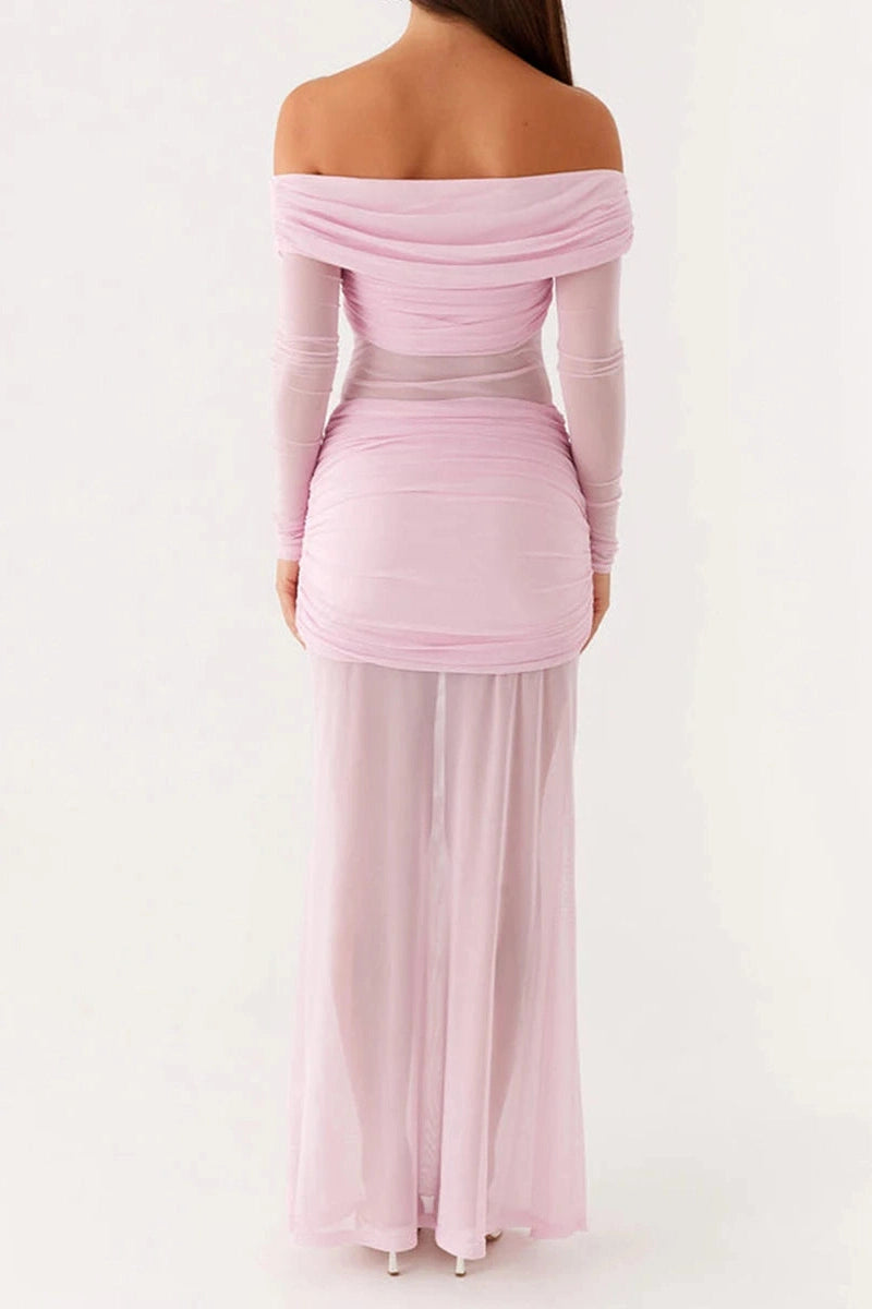 Glorol - Off-Shoulder Slim Fit Maxi Dress