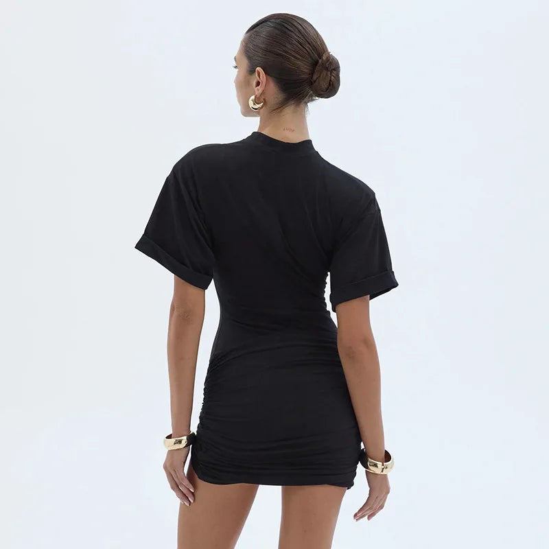 Glorol - Short Sleeve Slim Mini Dress