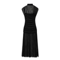 Glorol - Elegant See Through Patchwork High Waist Maxi Dress