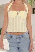 Glorol - Lace Sleeveless Backless Slim Fit Top