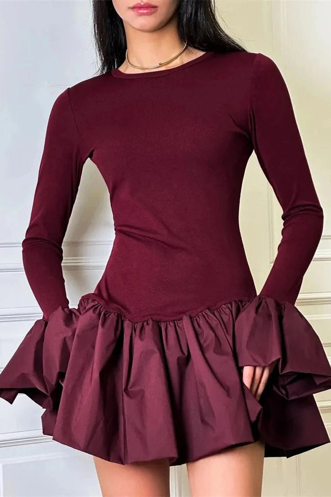 Glorol - Patchwork High Waist Slim Bodycon Mini Dress