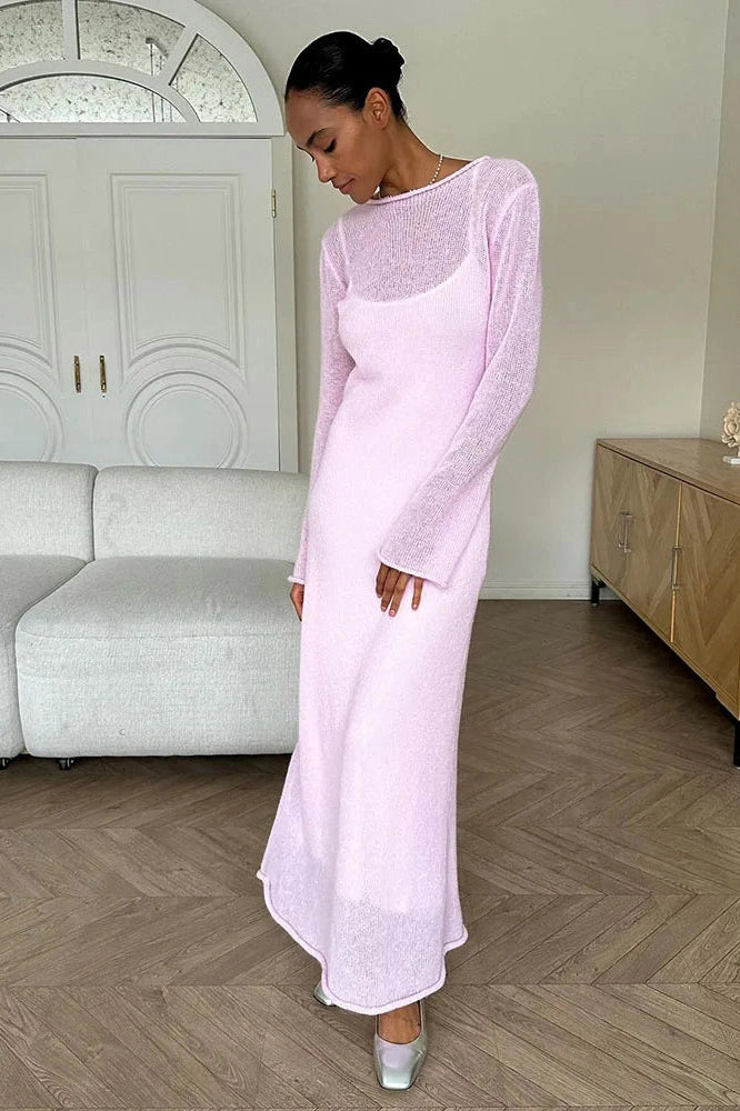 Glorol - See-Through 2 Piece Maxi Dress