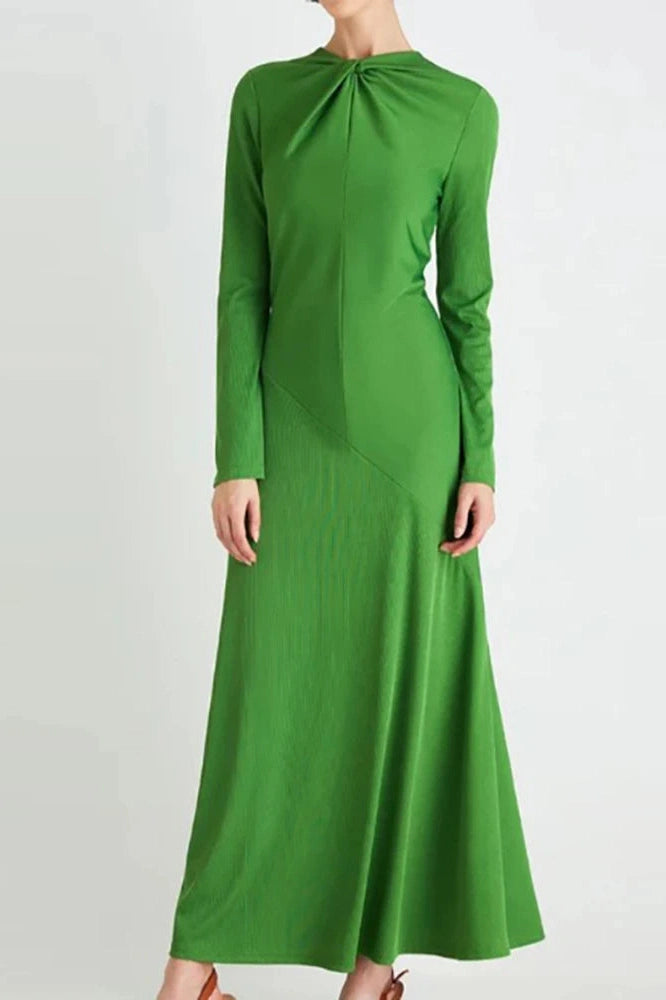 Glorol - Elegant Long Sleeve High Waist Slim Maxi Dress