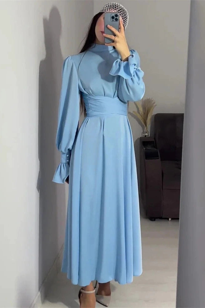 Glorol - Patchwork Slim Lace-Up Maxi Dress