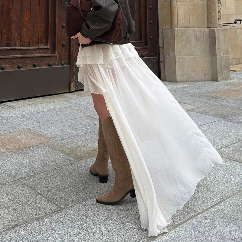 Glorol - High Waist Pleated Skirt
