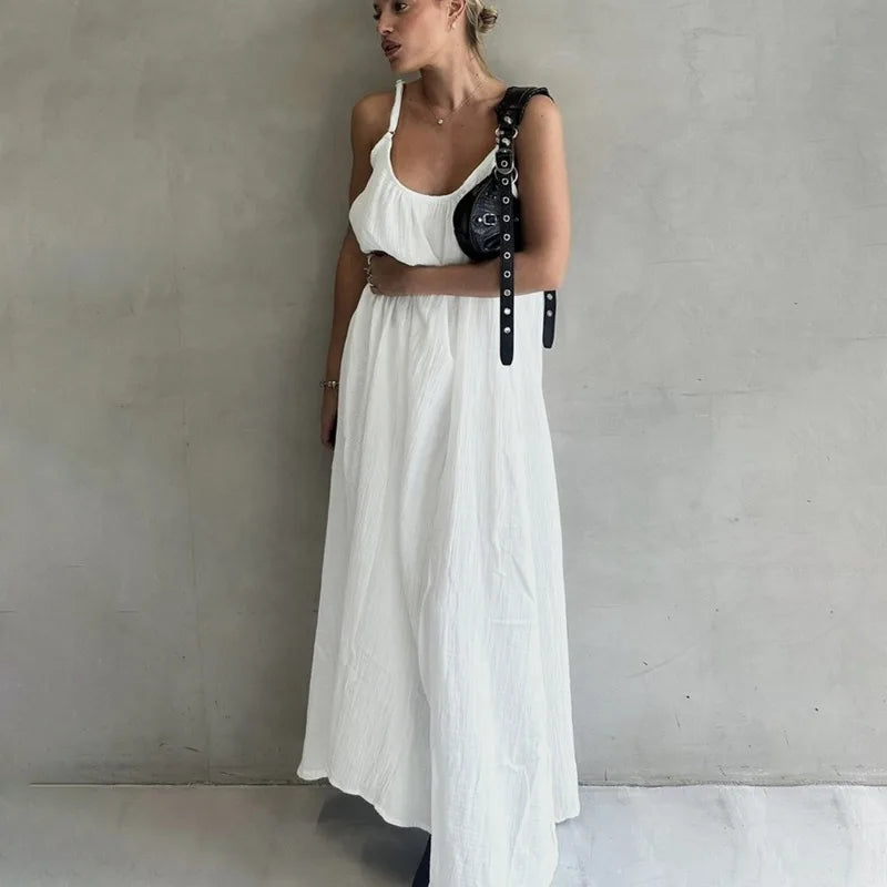 Glorol - Elegant Patchwork Sleeveless Backless Maxi Dress