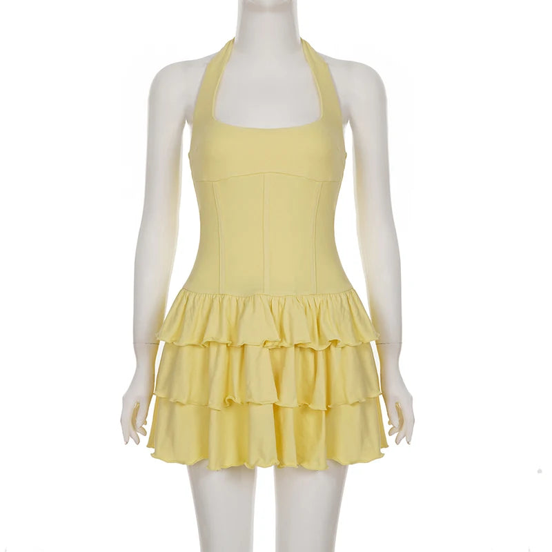 Glorol - Sleeveless High Waist Slim Mini Dress