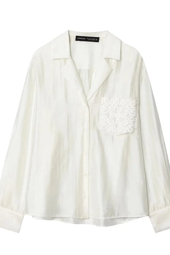 Glorol - Patchwork Long Sleeve V-Neck Top