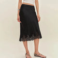 Glorol - High Waist Polka Dot Lace Patchwork Skirt
