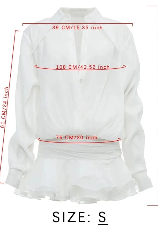 Glorol - Elegant Single-Breasted Long Sleeve Mini Dress