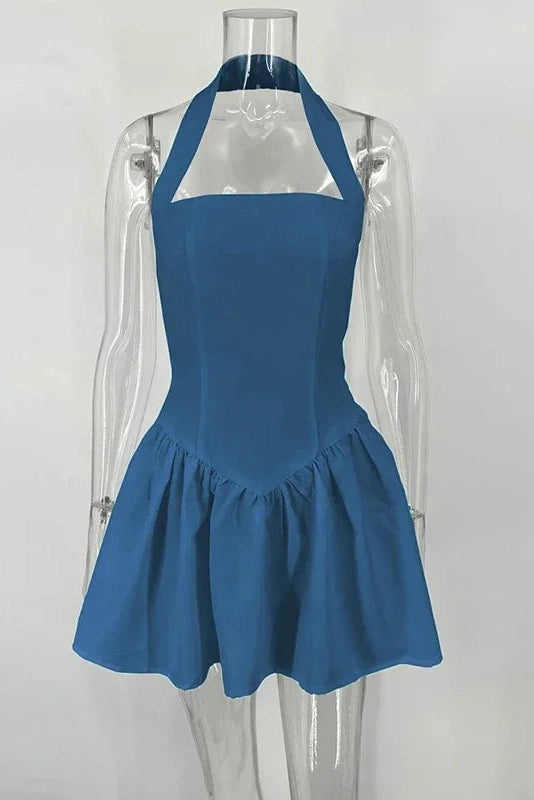 Glorol - Elegant Sleeveless Bodycon A-Line Patchwork Mini Dress