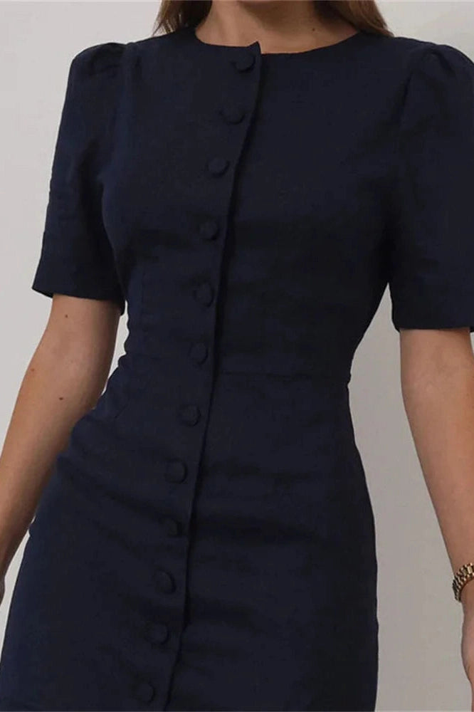 Glorol - Short Sleeve Patchwork Bodycon Mini Dress