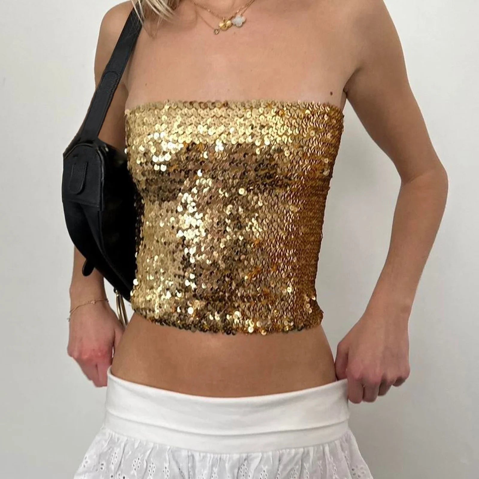 Glorol - Sleeveless Strapless Slim Fit Top
