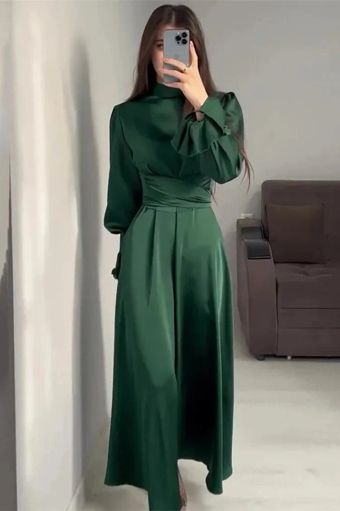 Glorol - Patchwork Slim Lace-Up Maxi Dress