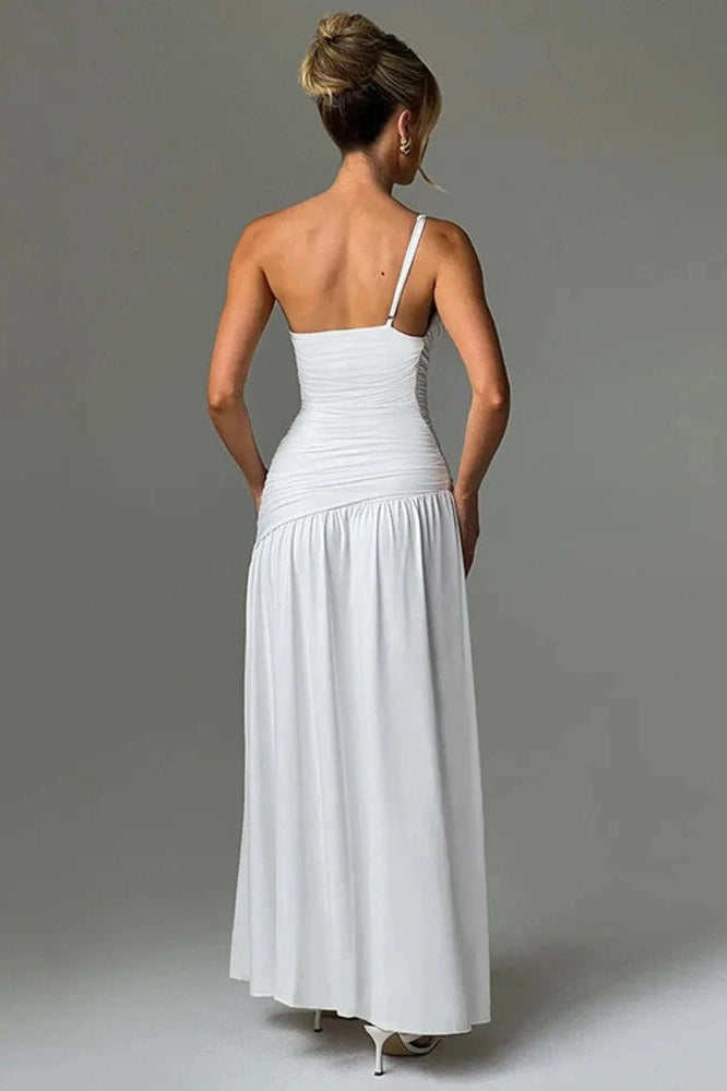 Glorol - Sleeveless Shoulder Strap High Split Maxi Dress