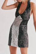 Glorol - Elegant Sleeveless Backless High Waist Mini Dress