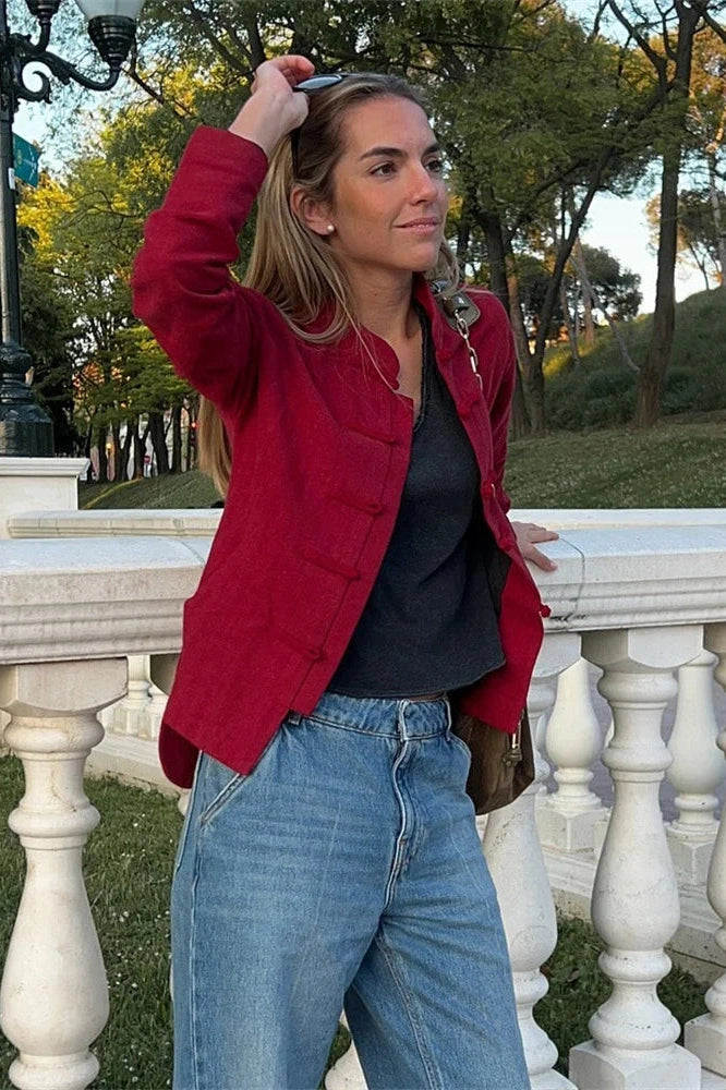 Glorol - Long Sleeve Loose Patchwork Top