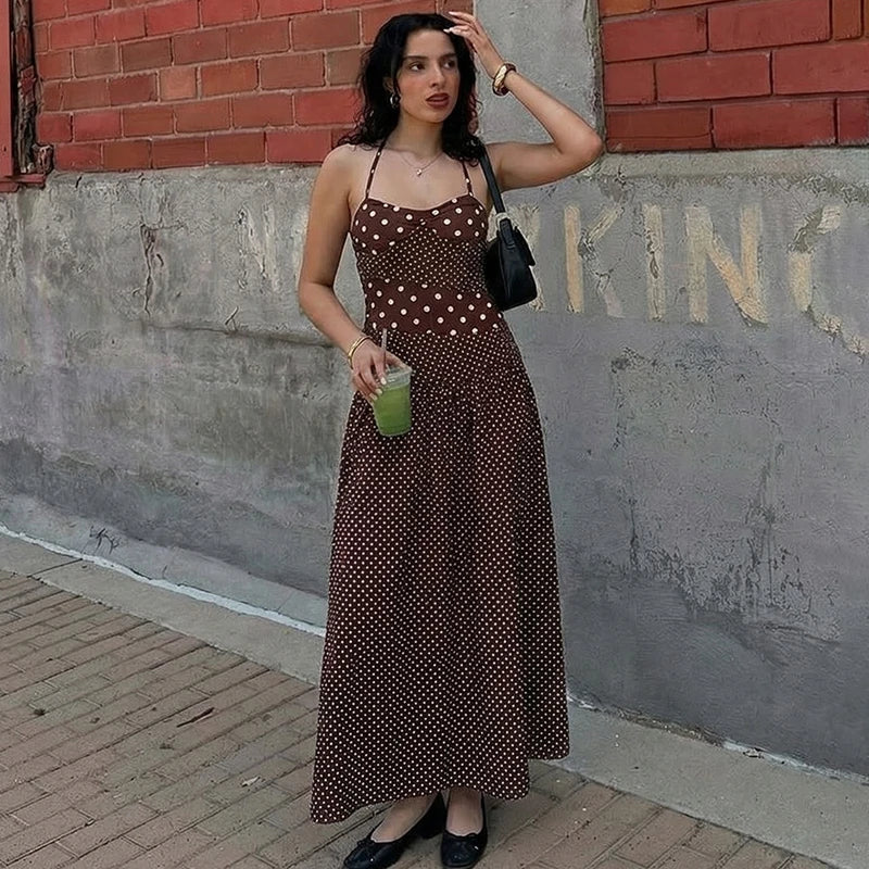 Glorol - Elegant Pleated Backless Maxi Dress