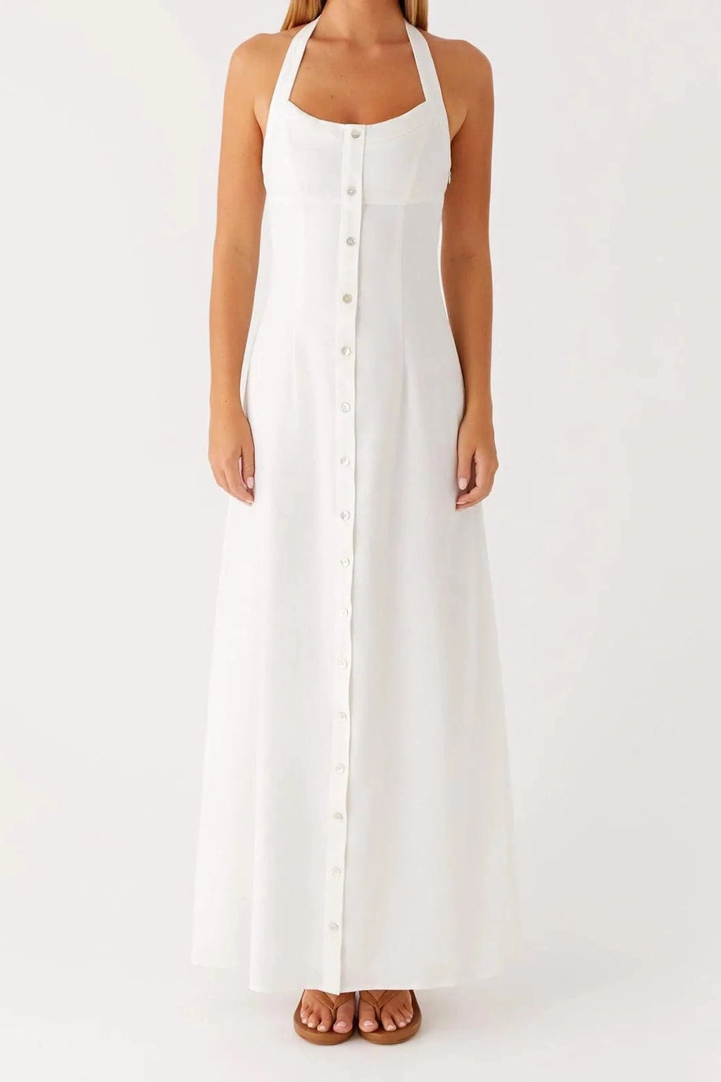 Glorol - Elegant Sleeveless Backless Maxi Dress