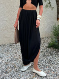 Glorol - High Waist Pleated Patchwork Skirt