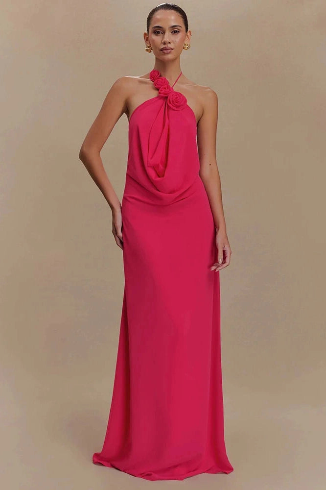 Glorol - Printed Off-Shoulder Strapless Sleeveless Backless Maxi Dress