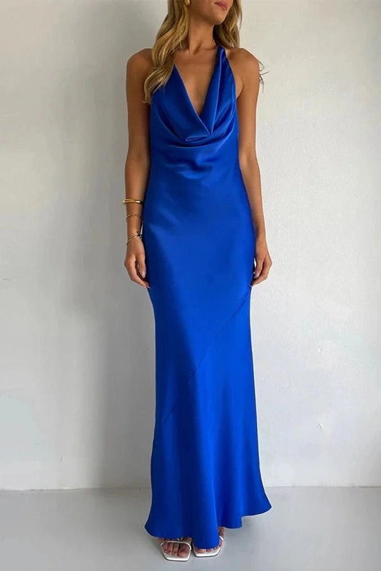 Glorol - Hollow Out Backless High Waist Slim Maxi Dress