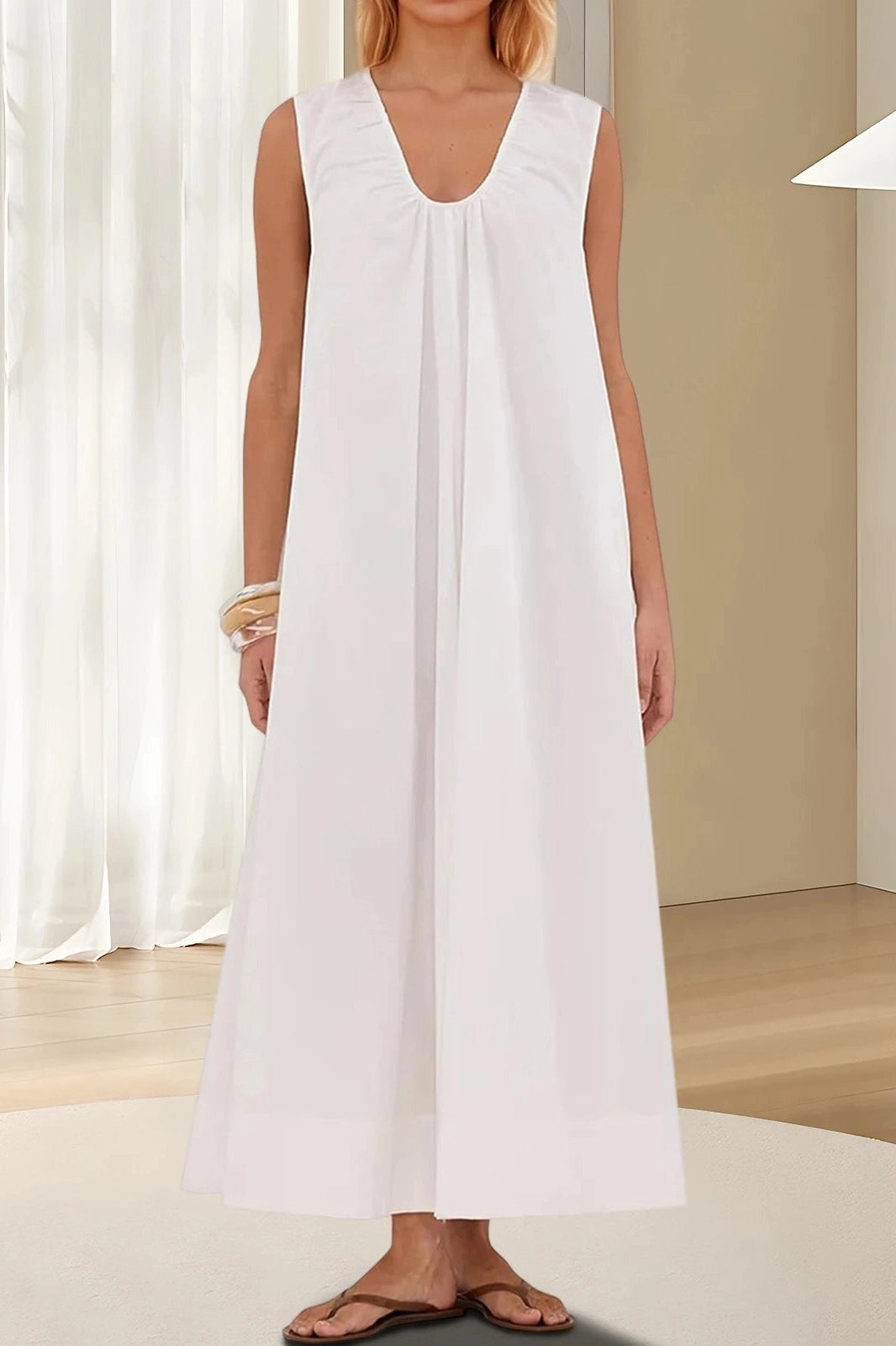 Glorol - Elegant Sleeveless Loose Maxi Dress