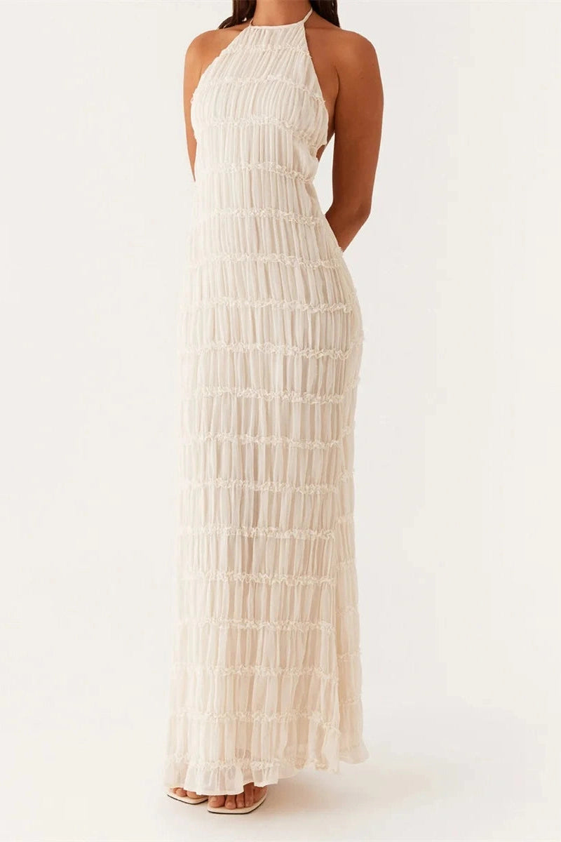 Glorol - Bodycon Sleeveless Backless Maxi Dress