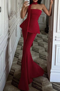Glorol - Elegant Off-Shoulder Fit Maxi Dress