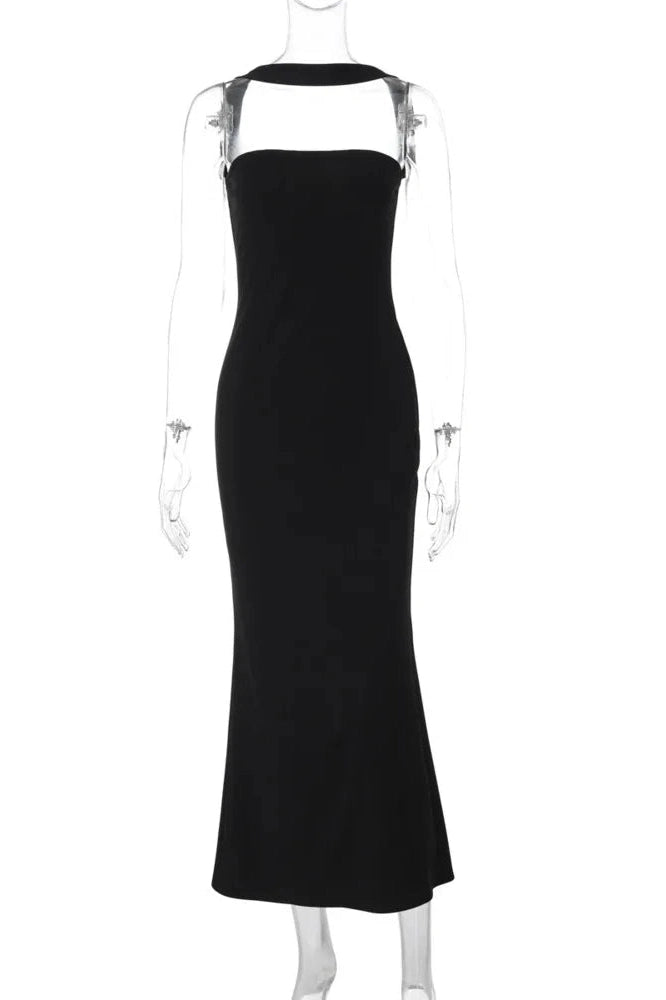 Glorol - Off-Shoulder Strapless Sleeveless Backless Bodycon Maxi Dress