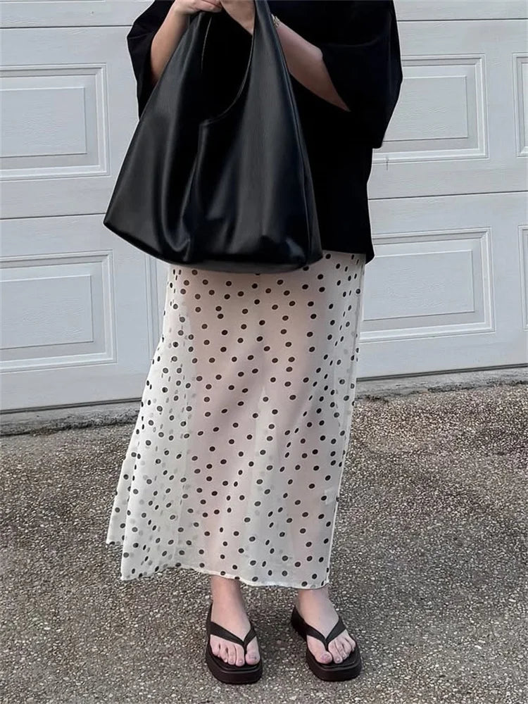 Glorol - High Waist See-Through Patchwork Skirt