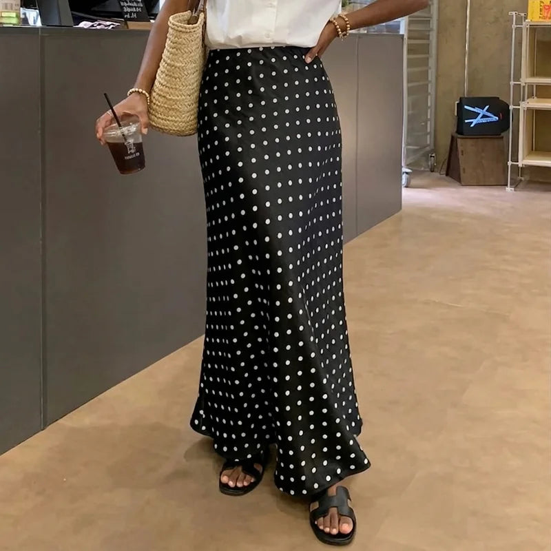 Glorol - High Waist Polka Dot Skirt