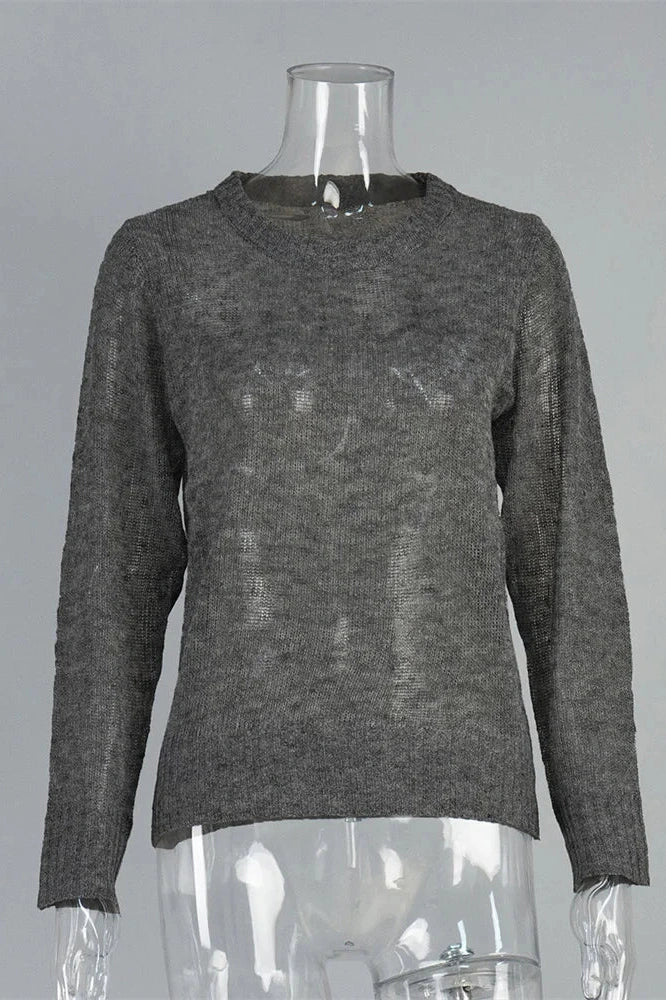 Glorol - See-Through Long Sleeve Top