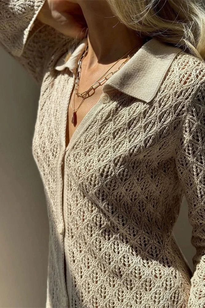 Hollow Out V-Neck Patchwork Loose Maxi Dress