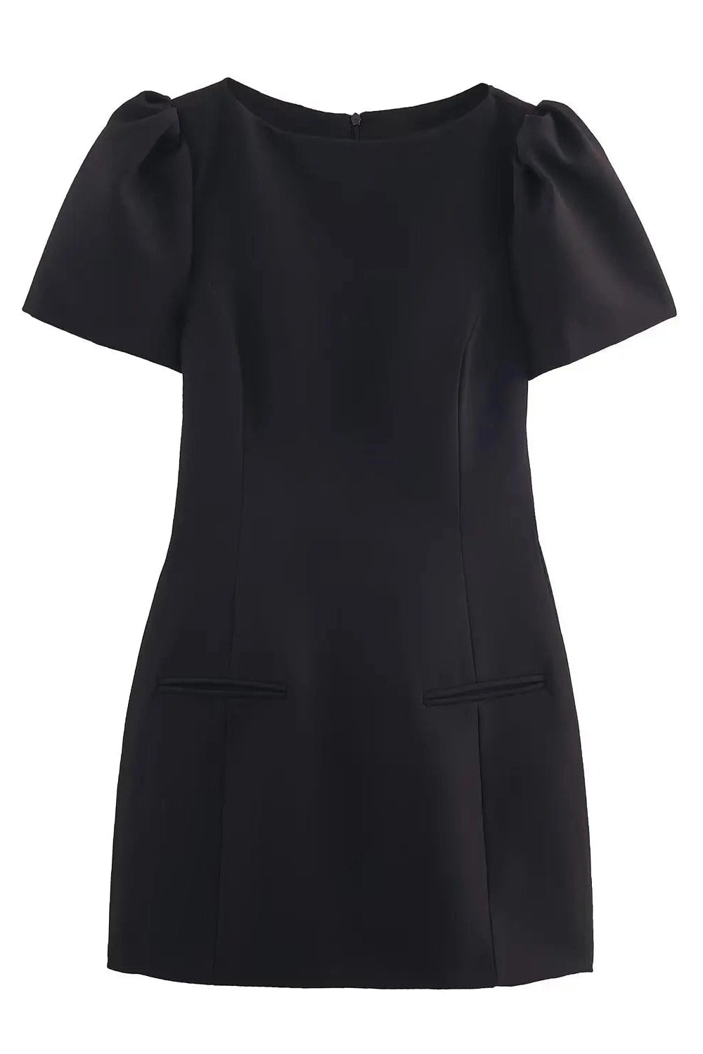 Glorol - Elegant A-Line Pocket Slim High-Waisted Mini Dress