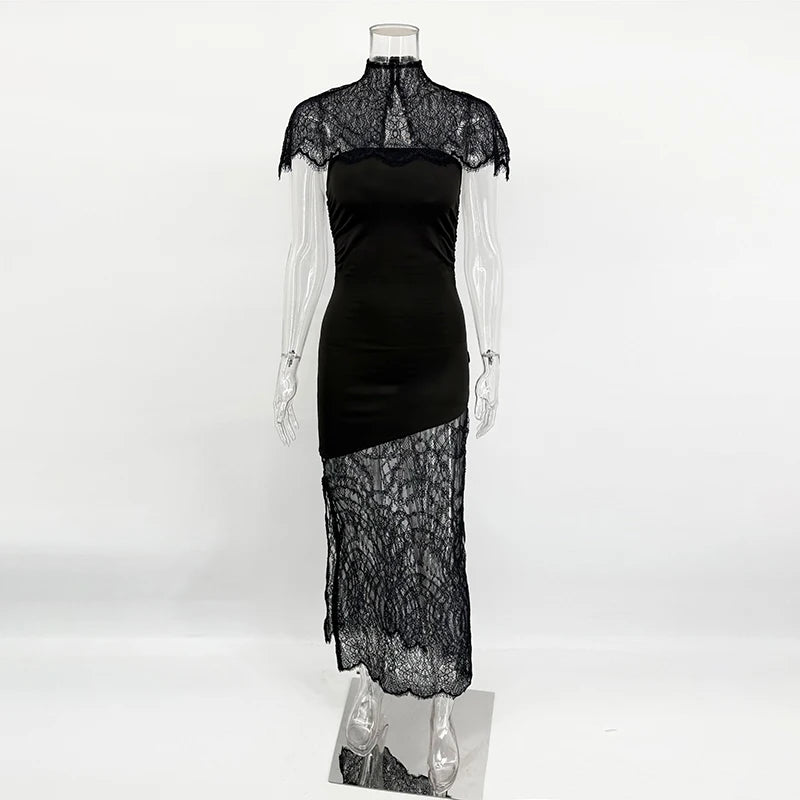 Glorol - Lace Strapless Slim Backless Irregular Mini Dress