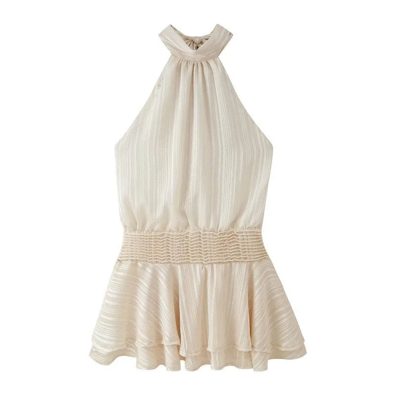 Glorol - Backless Lace-Up Sleeveless Mini Dress