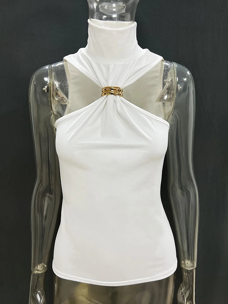 Glorol - Sleeveless Off-Shoulder Slim Top