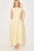 Glorol - Sleeveless High Waist Pleated Midi Dress