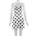 Glorol - Polka Dot Print Sleeveless Slim Mini Dress