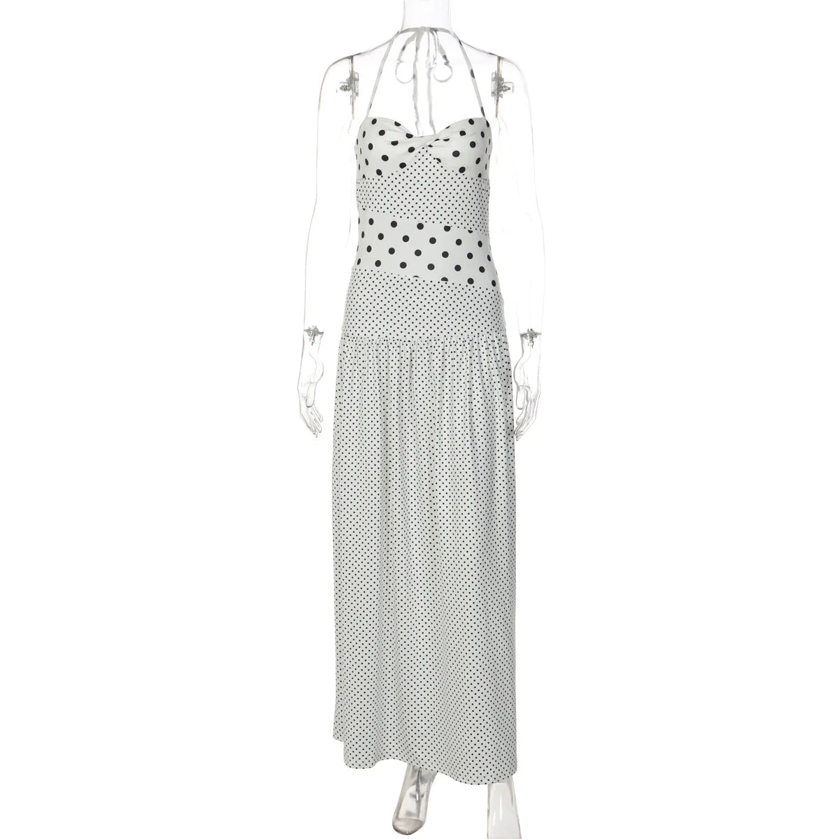 Glorol - Elegant Pleated Backless Maxi Dress