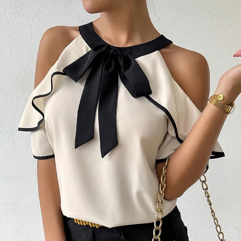 Glorol - Double Layer Short Sleeve Slim-Fit Top