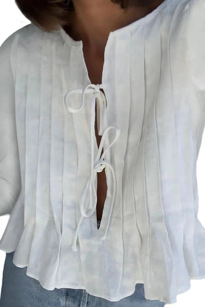Glorol - Hollow Out Sleeveless Slim Lace-Up Top