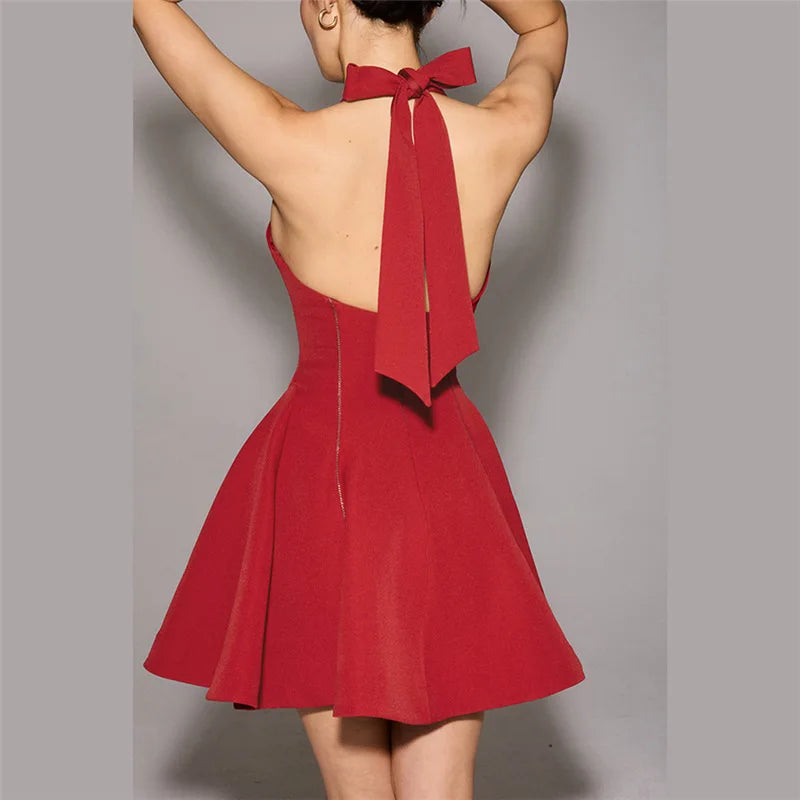 Glorol - Elegant Sleeveless High Waist Mini Dress