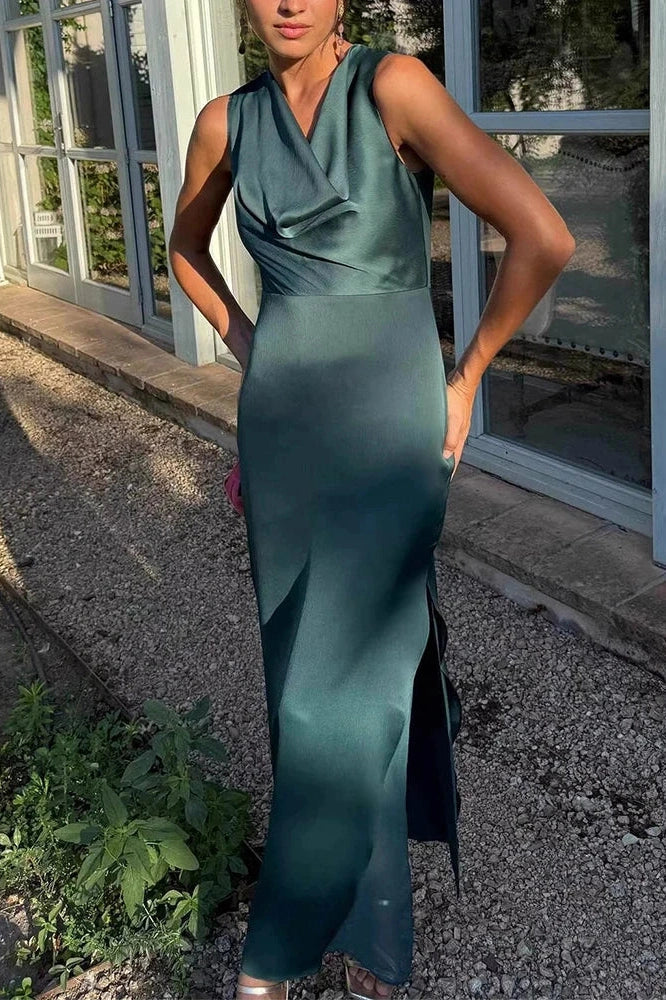 Hollow Out Sleeveless Slim High Waist Maxi Dress