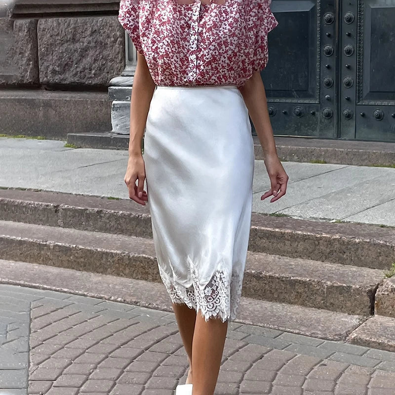 Glorol - Lace Loose Leisure High Waist Skirt